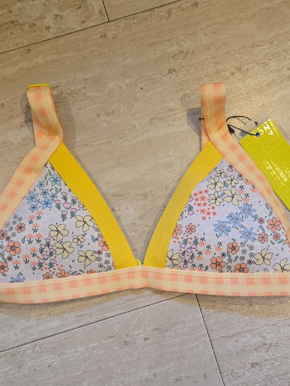 New ONEONE Floral Pastel Bikini Top